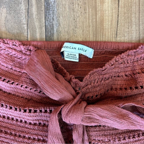 American Eagle Women’s Strapless Peplum Style Knit Crop Top - Picture 3 of 7